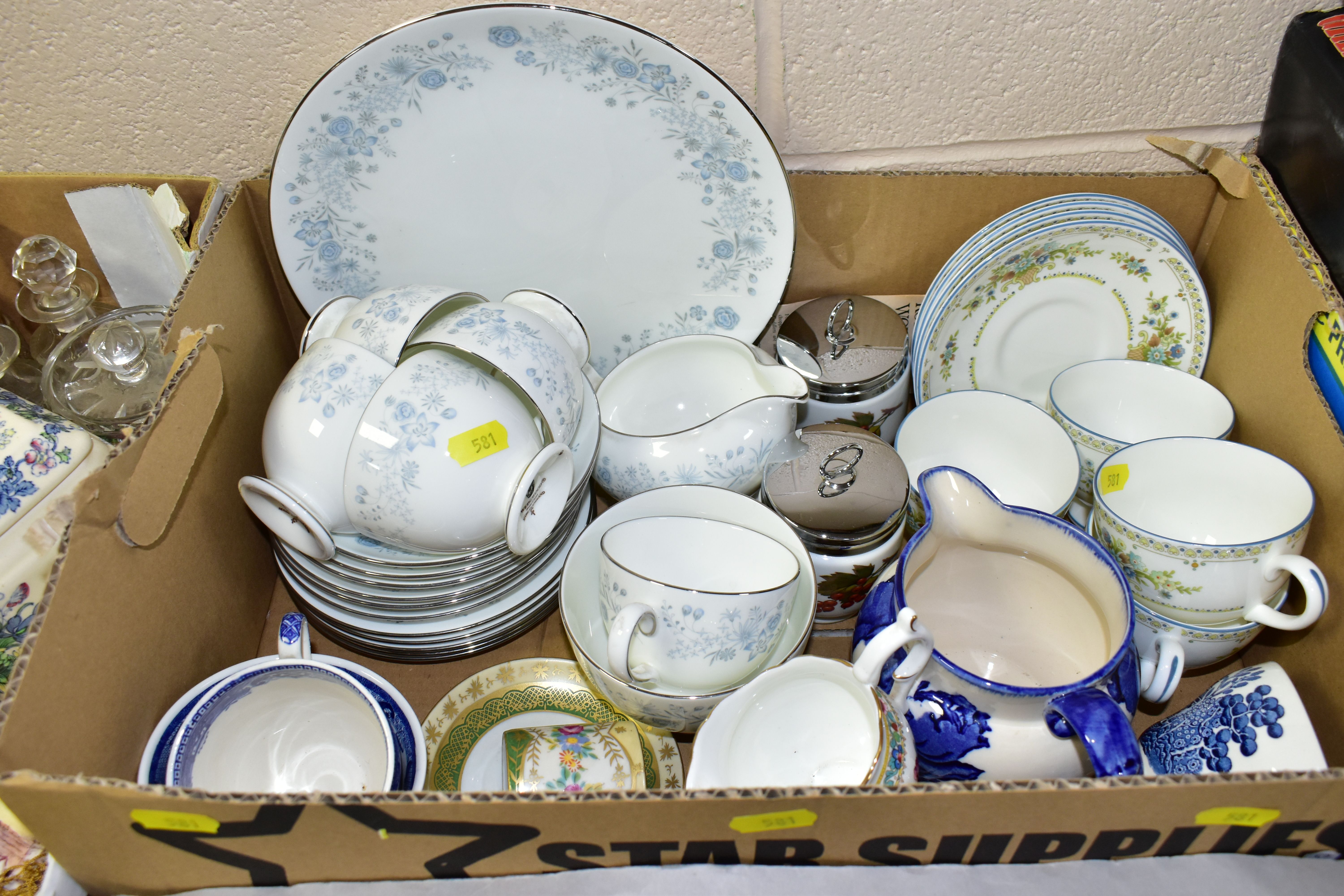 THREE BOXES OF ASSORTED CERAMICS ETC, to include Coalport 'Strange Orchid' and 'Pageant' covered - Image 4 of 4