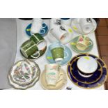 A COLLECTION OF SUSIE COOPER DESIGN COFFEE CUPS AND SAUCERS AND TWO OTHER TRIOS, the Susie Cooper to