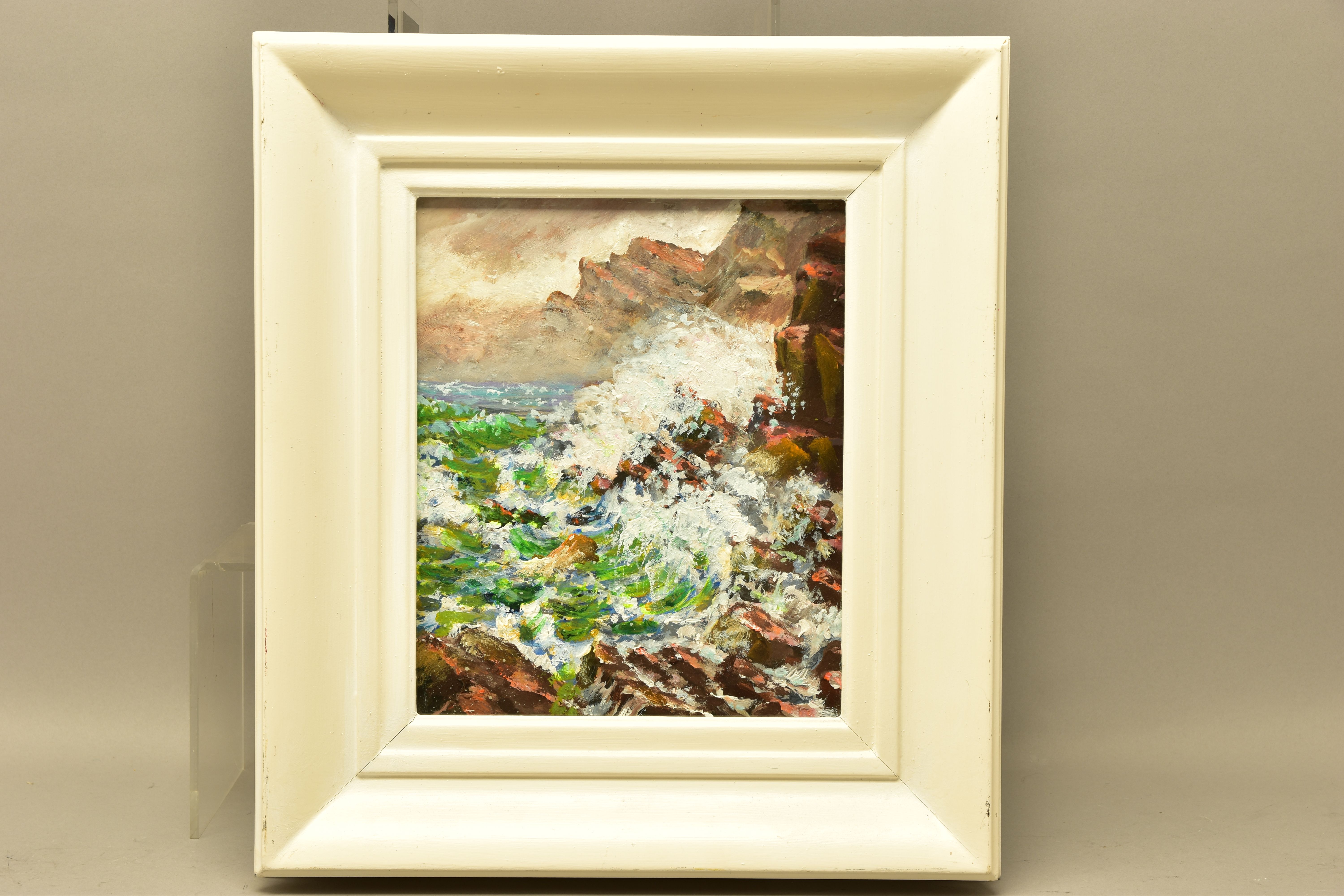 EUNICE BARTH (BRITISH 20TH CENTURY) 'WINTER - HOPE COVE', a coastal landscape with waves crashing - Bild 8 aus 16