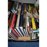 MOTOR RACING BOOKS, two boxes containing approximately thirty-five titles to include Formula 1