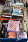 THREE BOXES OF CASSETTE TAPES AND CDS, approximately one hundred and twenty CDs and twenty