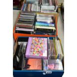 THREE BOXES OF CASSETTE TAPES AND CDS, approximately one hundred and twenty CDs and twenty