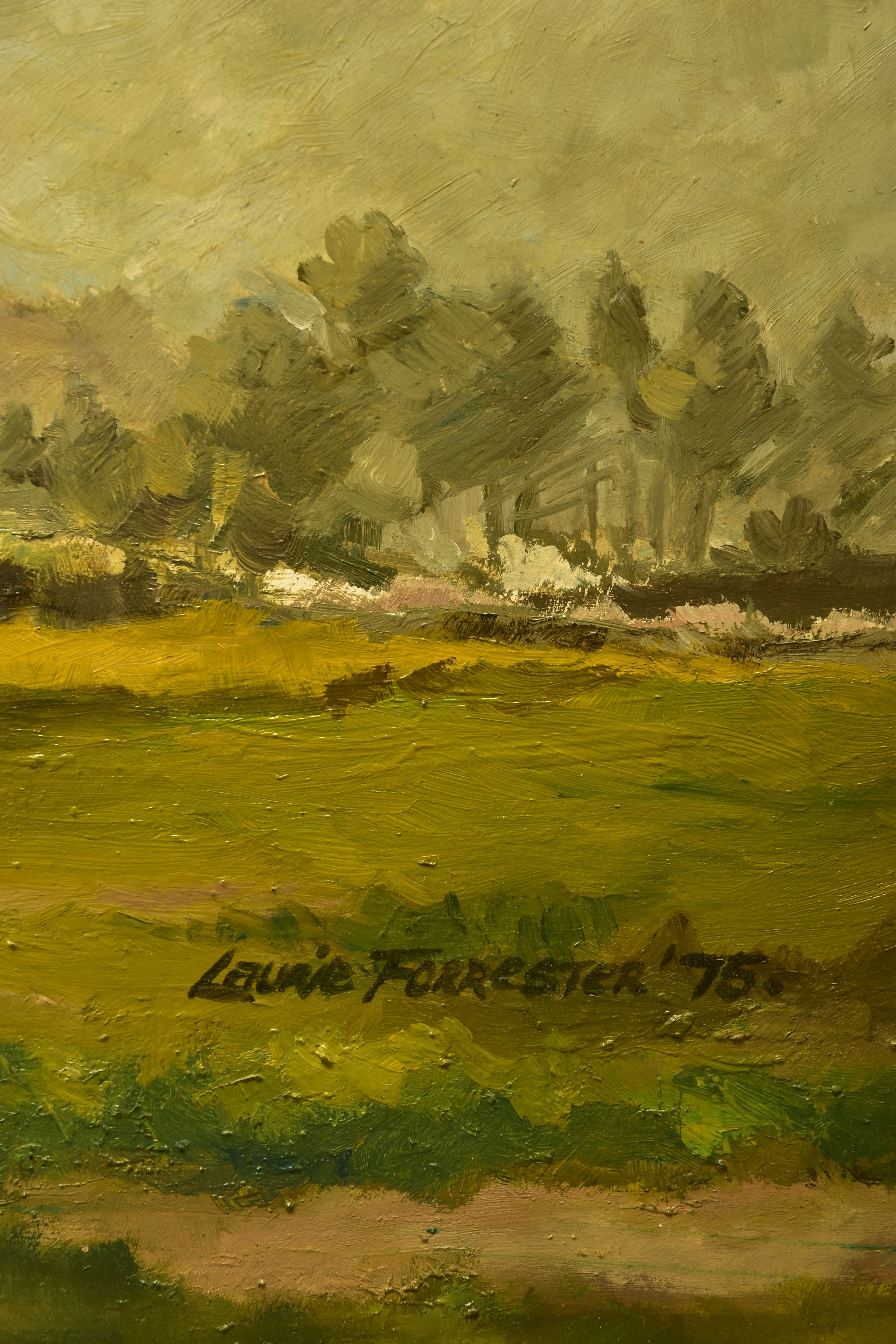 LAURIE THERESE FORRESTER (1956-2004) 'LANDSCAPE', an impressionist style landscape with distant - Bild 3 aus 9