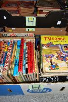 THREE BOXES OF VINTAGE CHILDREN'S BOOKS AND ANNUALS, including a box containing Enid Blyton 'Sunny