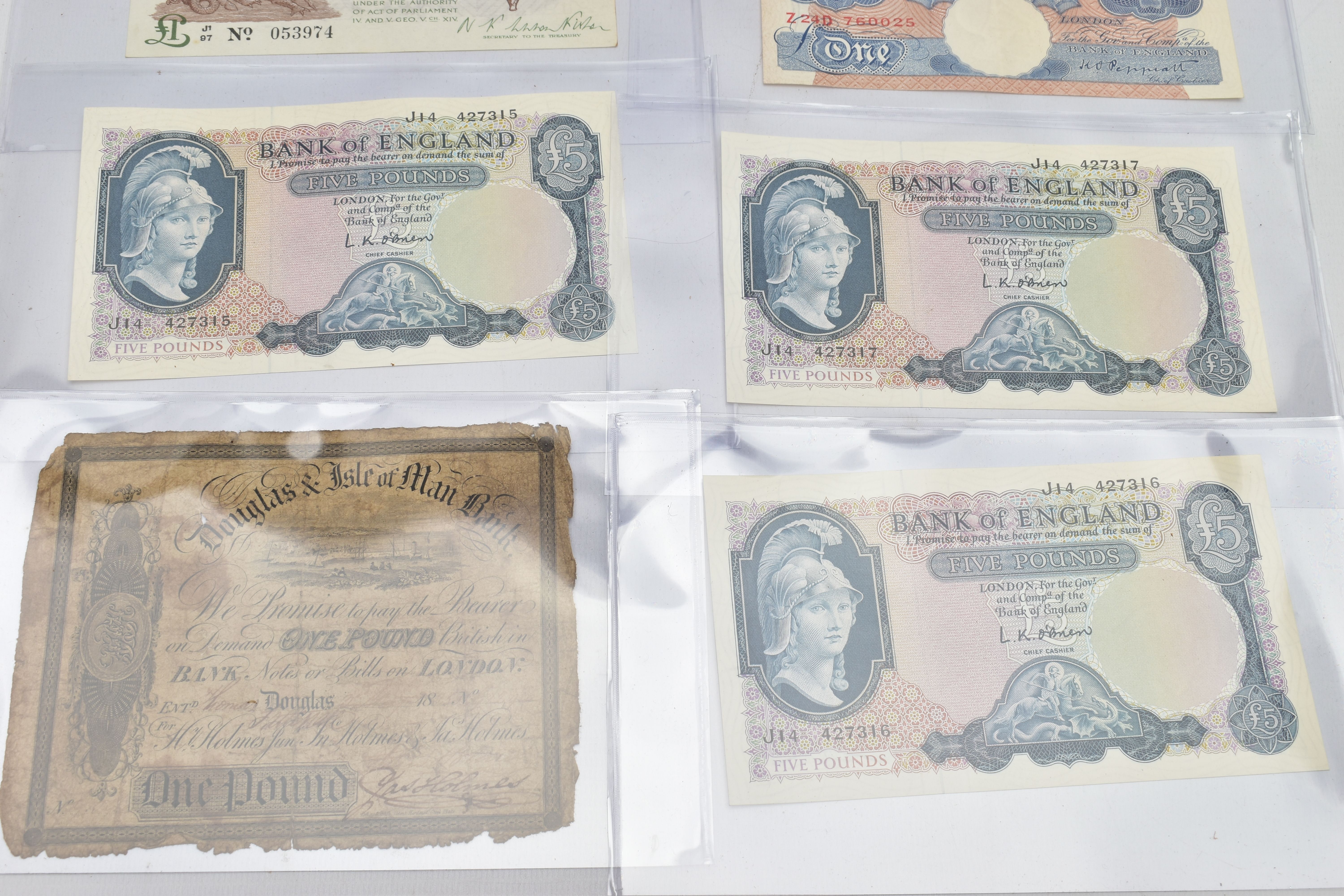 A COLLECTION OF COINS AND BANKNOTES, to include a late 19th century Douglas and Isle of man bank one - Bild 5 aus 8