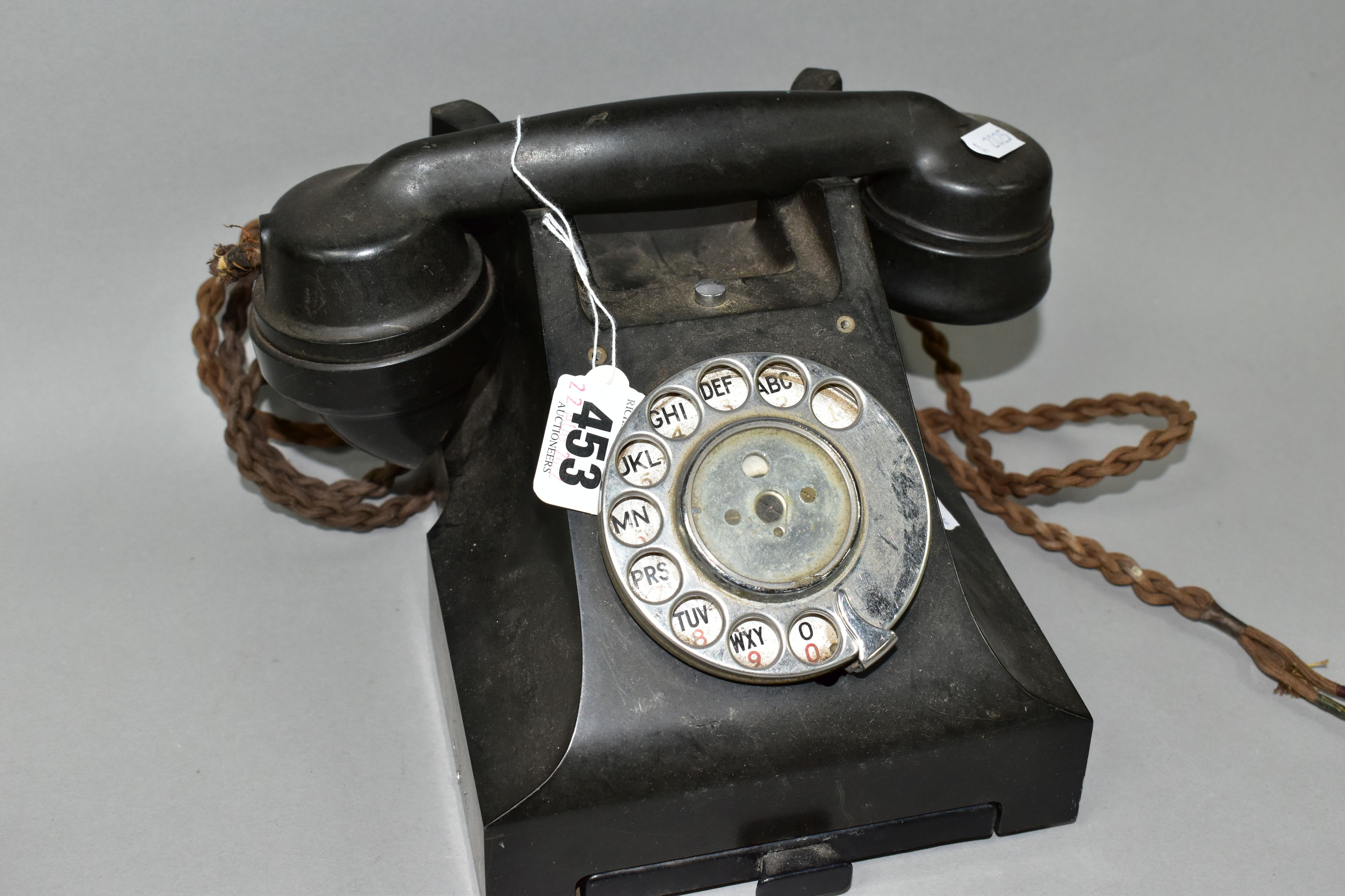 TWO ROTARY TELEPHONES, comprising a black GPO Bakelite telephone with pull out drawer front, and - Bild 2 aus 7