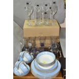 A ROYAL DOULTON DINNER SERVICE, ROYAL DOULTON AND OTHER GLASSWARES, the dinner service designed