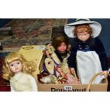 ONE BOX OF PEGGY NESBITT AND PORCELAIN DOLLS, to include a Craftkit porcelain doll kit 9535