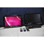 TWO TOSHIBA 22DV713B 22in TV with remotes and a Humax PVR-915OT Freeview box with remote (all PAT