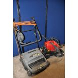 A CHAMPION CPW1600 PRESSURE WASHER with hose and lance along with a Champion SKU49545 scarifier (