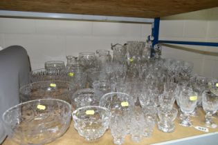 A QUANTITY OF CUT CRYSTAL AND GLASSWARES, comprising a Kosta Boda 'Opus 1' dish, a Tudor Crystal