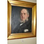 A HEAD AND SHOULDERS PORTRAIT OF A VICTORIAN GENTLEMAN, he has a full beard but no moustache, he has