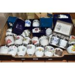 THIRTY ONE EGG CODDLERS, TO INCLUDE ROYAL WORCESTER, AYNSLEY, AND COALPORT, various sizes, some with