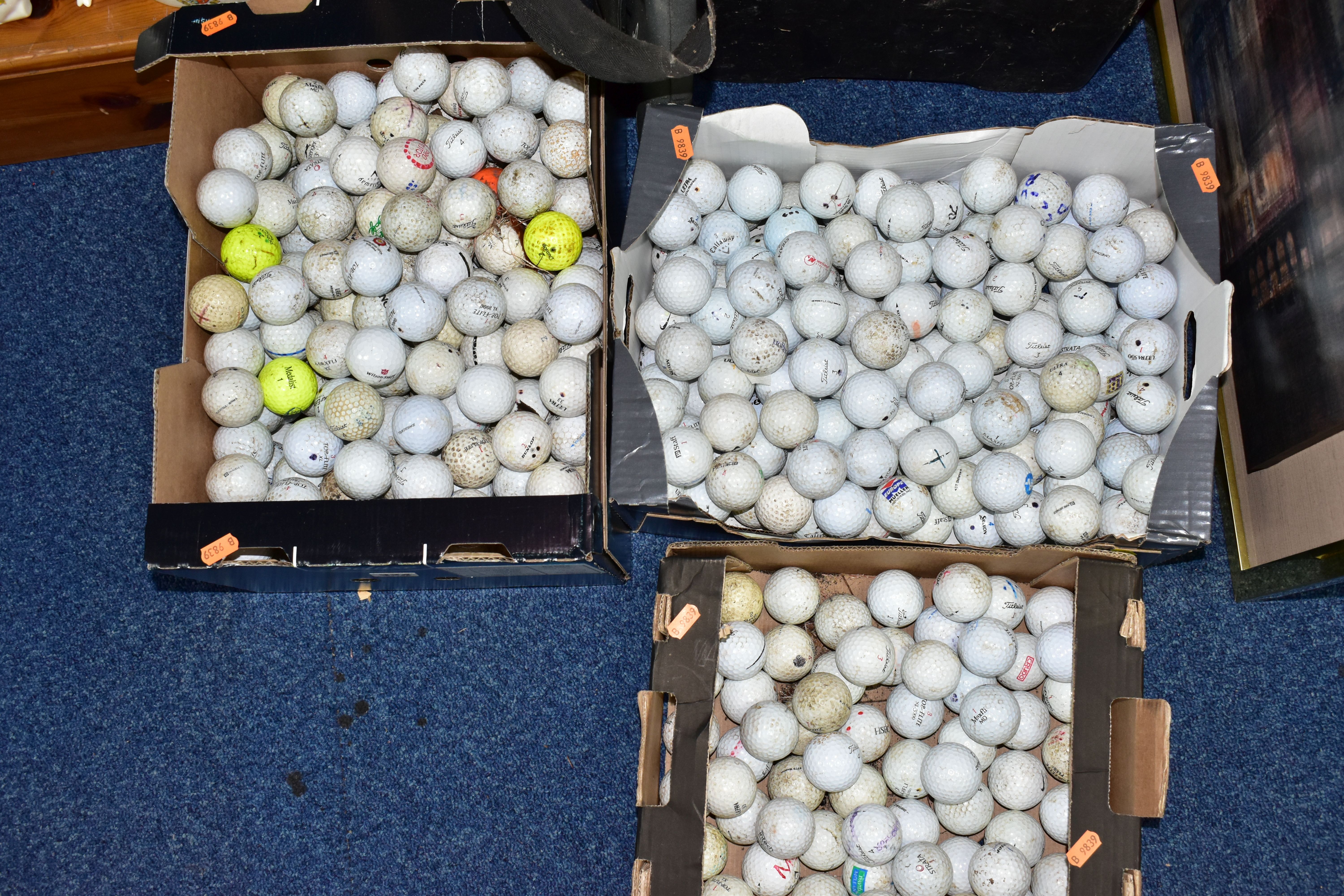 FISHING AND GOLFING INTEREST: THREE BOXES AND LOOSE EQUIPMENT, a quantity of used golf balls in - Image 2 of 3