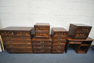 A QUANTITY OF G PLAN MAHOGANY FURNITURE, to include a chest of two short over four long drawers,