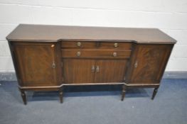 A MAHOGANY SIDEBOARD, width 179cm x depth 45cm x height 87cm