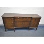 A MAHOGANY SIDEBOARD, width 179cm x depth 45cm x height 87cm