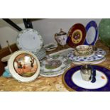 A COLLECTION OF CERAMICS AND MISCELLANEOUS DINNERWARE, comprising a Spode limited edition plate