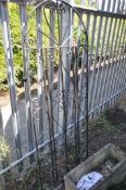 A SINGLE WROUGHT IRON GATE, width 74cm x 186cm