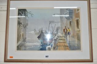 PAINTINGS AND PRINTS ETC, to include a David Clarke Venetian watercolour, mounted framed and glazed,