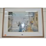 PAINTINGS AND PRINTS ETC, to include a David Clarke Venetian watercolour, mounted framed and glazed,