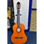 A C GIANT ACOUSTIC GUITAR, with adjustable stand (2) (Condition report: generally appears in fair