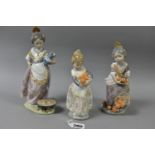 THREE LLADRO FIGURES OF SPANISH GIRLS SCULPTED BY JUAN HUERTA, comprising 'Miss Valencia', no.