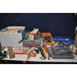 A COLLECTION OF TOOLS AND MICELLANEOUS to include three organisers/cases, a box of spare band saw