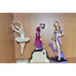 TWO LIMITED EDITION FIGURES BY KEVIN FRANCIS AND PEGGY DAVIS AND A CAPODIMONTE RESIN BALLERINA,