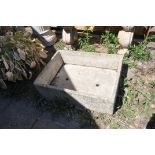 A RECTANGULAR COMPOSITE GARDEN PLANTER, length 74cm x depth 56cm x height 23cm