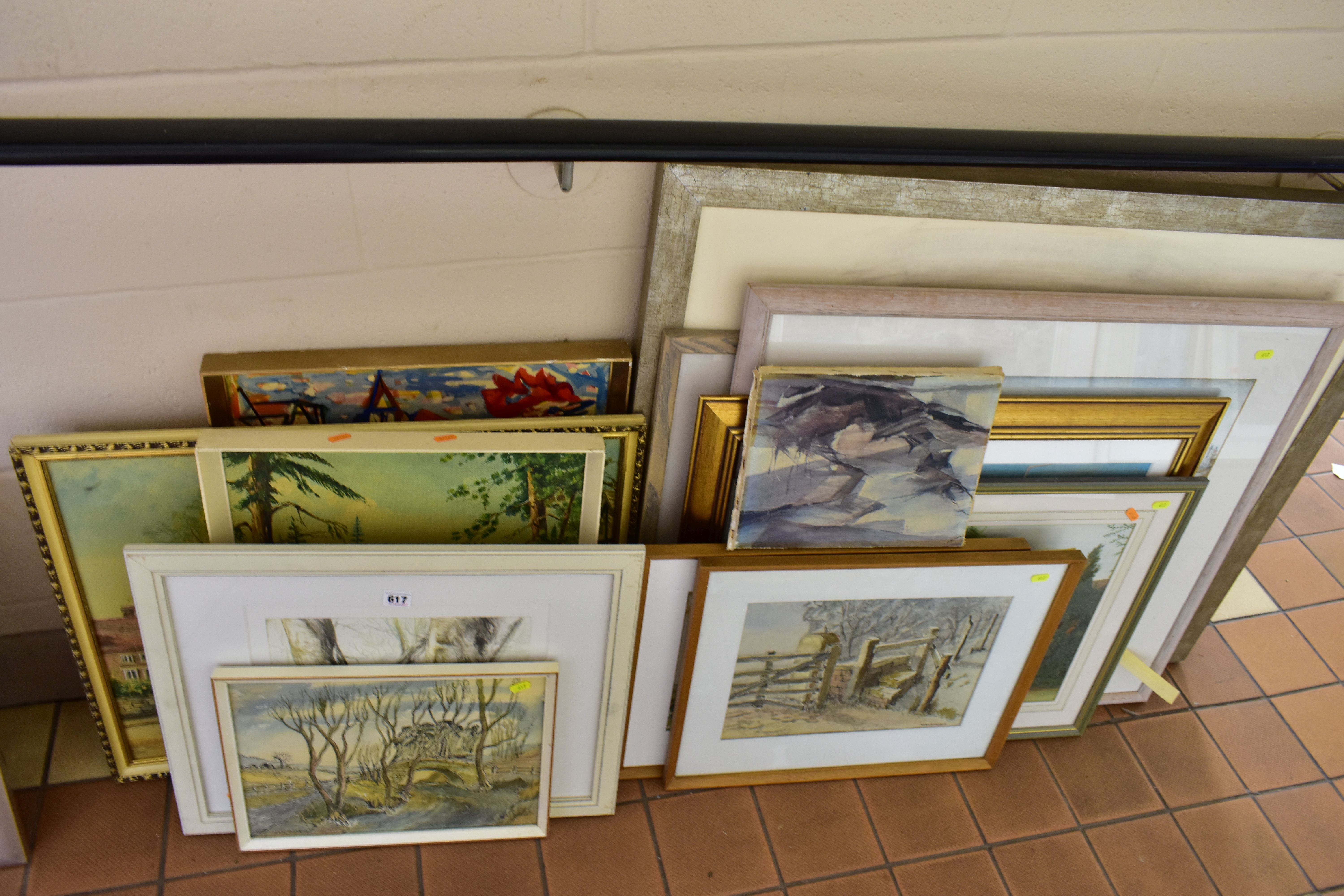 A COLLECTION OF LATER 20TH CENTURY PAINTINGS AND PRINTS ETC, to include E Richardson 'Ardington