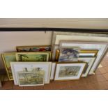 A COLLECTION OF LATER 20TH CENTURY PAINTINGS AND PRINTS ETC, to include E Richardson 'Ardington
