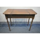 AN EDWARDIAN MAHOGANY METAMORPHIC WRITING TABLE/DESK, with a label reading 'Britisher writing table'