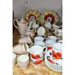 THREE SETS OF CHINA TEAWARES, comprising a Bishop & Stonier 1930s red and gold floral tea set '