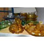 A COLLECTION OF BAGLEY GLASS AND OTHER ART DECO GLASSWARES, to include four Bagley Glass 1930s
