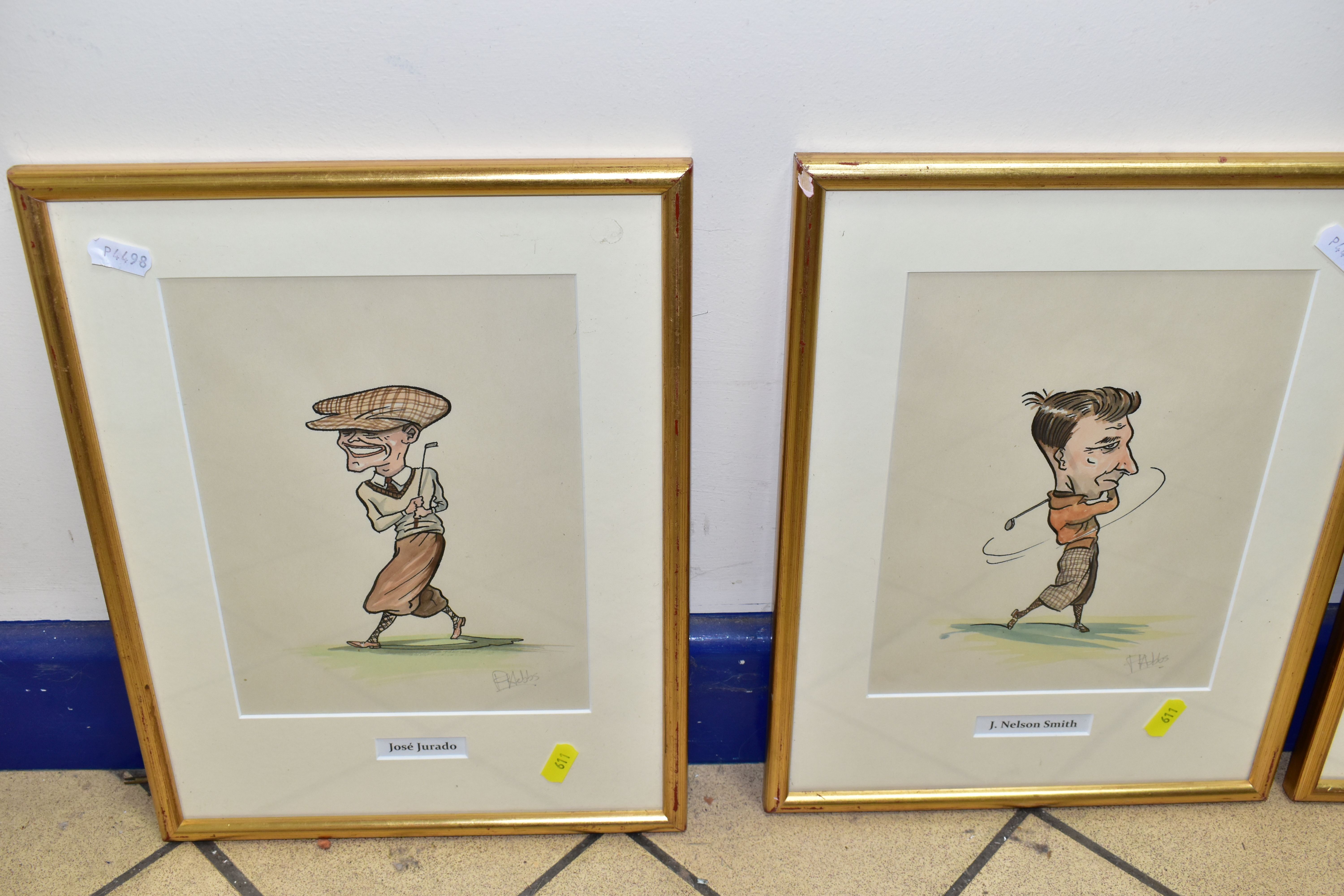 PETER HOBBS (19TH -20TH CENTURY), THREE GOLFING CARICATURE SKETCHES, comprising Percy Allis, Jose - Bild 2 aus 4