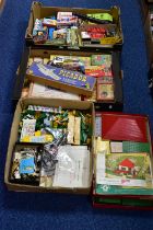 VINTAGE TOYS, three boxes containing a collection of toys and games to include Bayko, a Picador