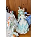 FIVE ROYAL DOULTON FIGURINES, comprising Lorraine HN4301, Loyal Friend HN3358 (finger missing),