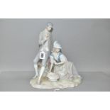 A LLADRO COUPLE PASTORAL FIGURE GROUP, no 4669, matt finish, designed by Salvador Furió, in