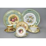 A GROUP OF AYNSLEY TEA WARES, ETC, comprising an Orchard Gold 1303 pattern footed bowl diameter 14.