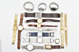 AN ASSORTMENT OF WRISTWATCHES, to include a gents 'Dulux' wristwatch, the yellow tone circular
