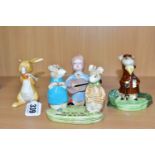 FOUR BESWICK CHARACTER FIGURES, comprising Bedtime Chorus - Boy with Guitar, no. 1825, Rabbit from