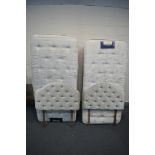 A PAIR OF SLUMBERLAND SINGLE DIVAN BED AND MATTRESS, both with headboards