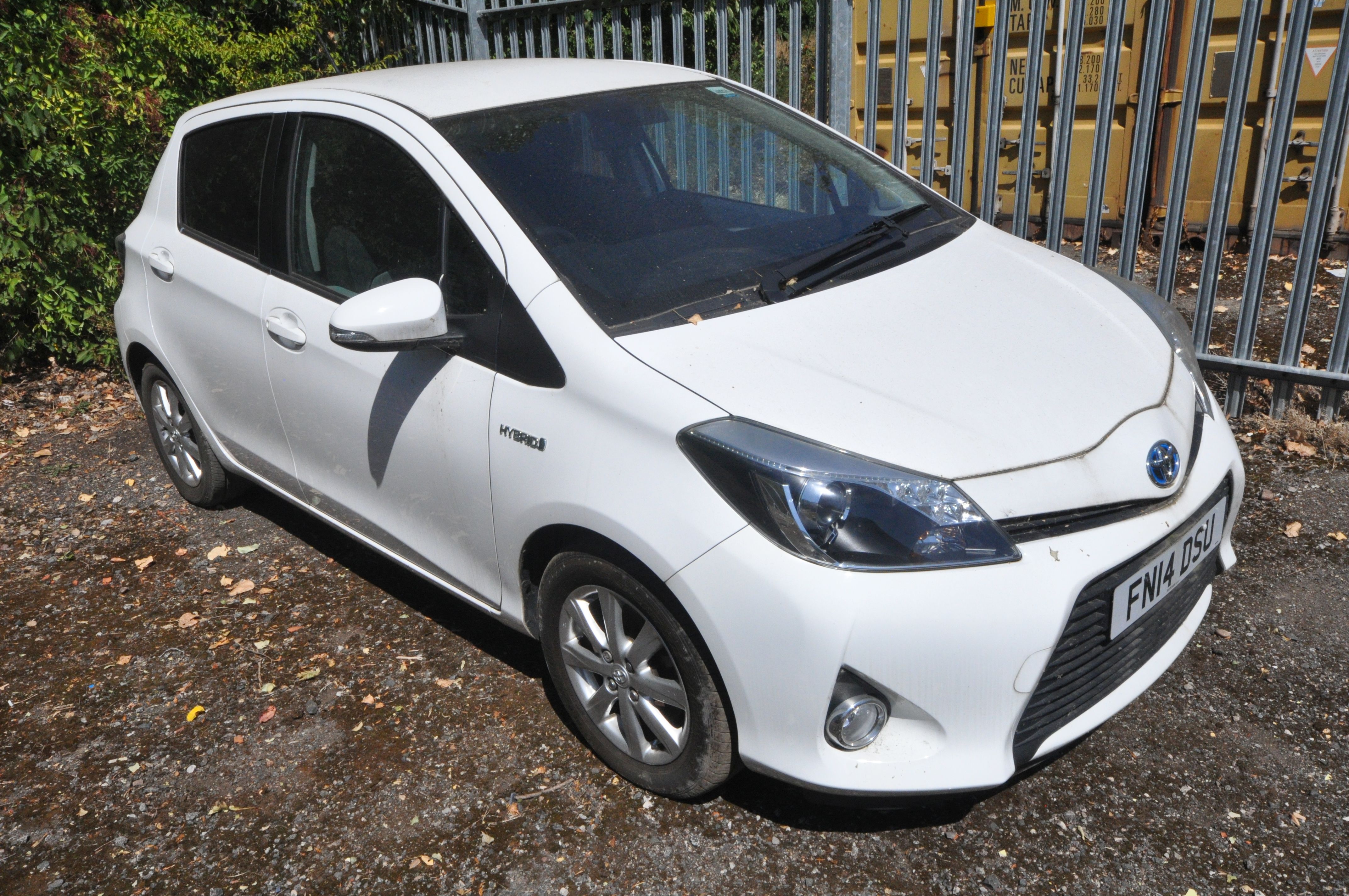 A TOYOTA YARIS HYBRID ICON CVT CAR, in white, hybrid electric, 1497cc petrol engine, automatic, five