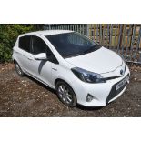 A TOYOTA YARIS HYBRID ICON CVT CAR, in white, hybrid electric, 1497cc petrol engine, automatic, five