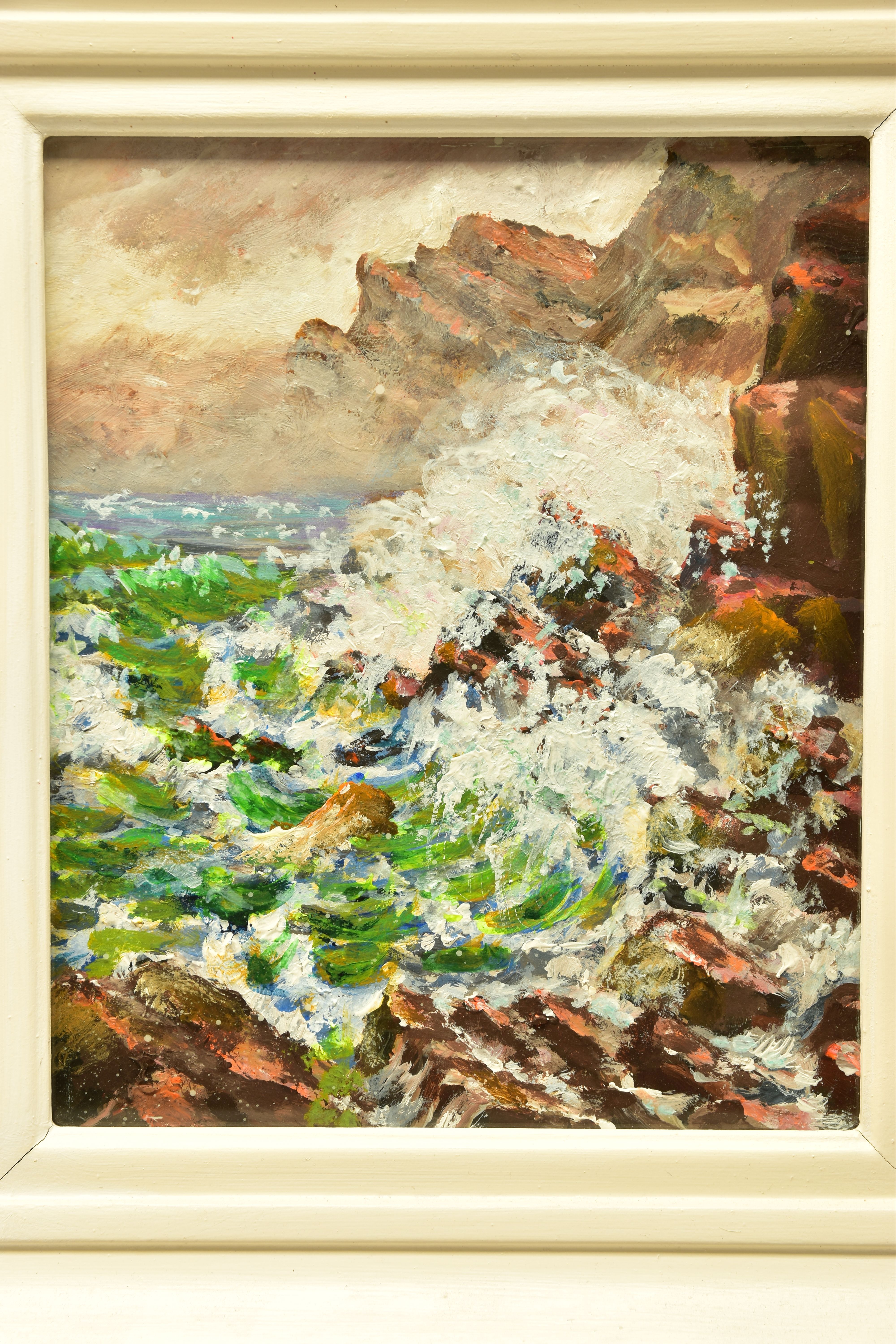 EUNICE BARTH (BRITISH 20TH CENTURY) 'WINTER - HOPE COVE', a coastal landscape with waves crashing - Bild 9 aus 16