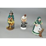 THREE ROYAL DOULTON FIGURES, comprising 'Old Mother Hubbard' HN2314, (broken section from dog's foot