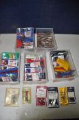 FIVE TUBS OF NEW AND USED ROUTER BITS to include Trend, Titman, Linbide, Bosch and router