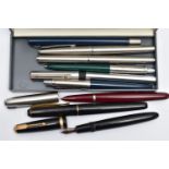 A SELECTION OF MAINLY PARKER PENS, to include five 'Parker' pens, three of which are fountain pens