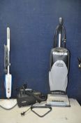 A ORECK XL7-705EC VACUUM CLEANER along with a Oreck W3YR car vac and a Vax S7AV with box of spare